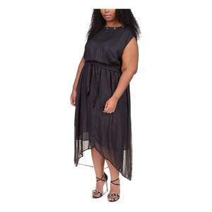 MICHAEL MICHAEL KORS Womens Black Tie Closure Grommets Maxi Dress Plus 3X